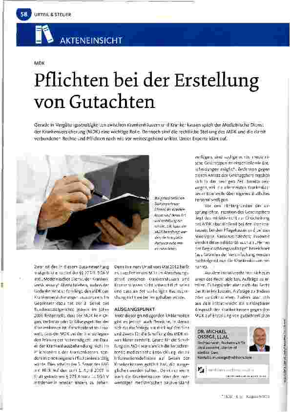 Vorschauseite 1: Pflichten bei der Erstellung von Gutachten