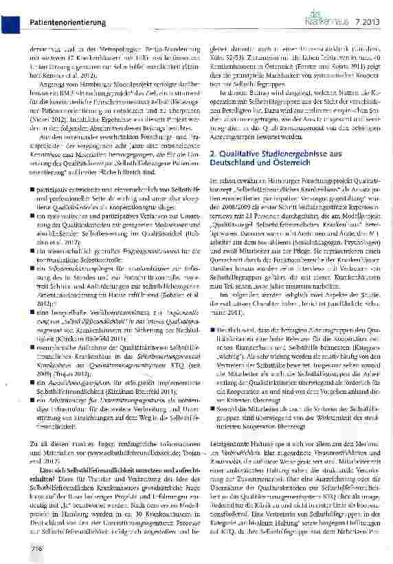 Vorschauseite 2: „Selbsthilfefreundlichkeit als Ansatz für mehr Patientenorientierung im Krankenhaus