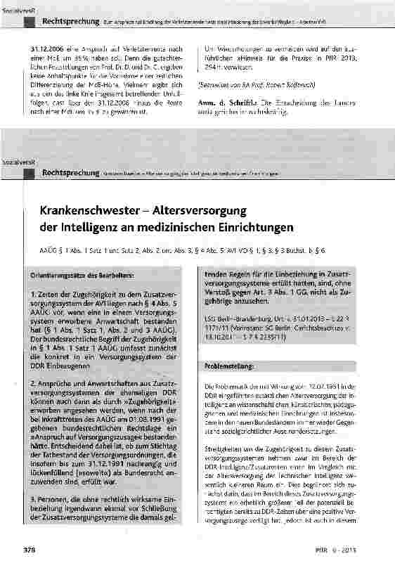 Vorschauseite 1: Krankenschwester - Altersversorgung der Intelligenz an medizinischen Einrichtungen