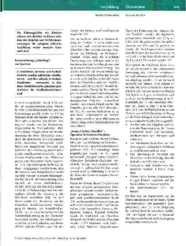 Vorschauseite 5: Patientensicherheit in der Anästhesie