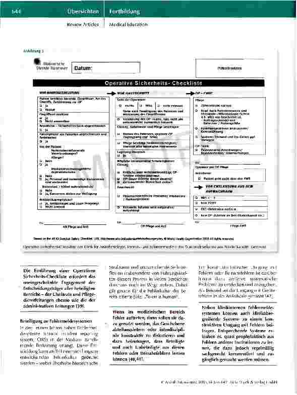 Vorschauseite 6: Patientensicherheit in der Anästhesie