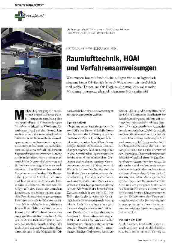 Vorschauseite 1: Raumlufttechnik, HOAI und Verfahrensanweisungen