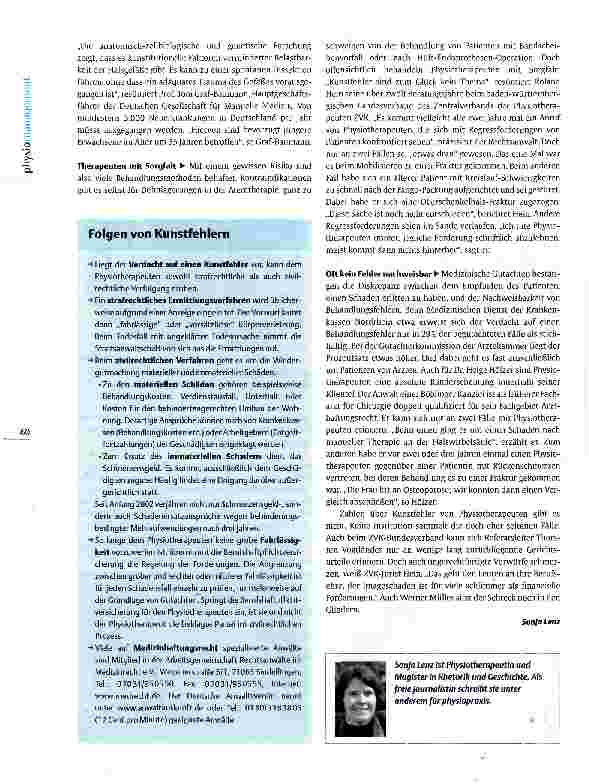 Vorschauseite 3: Unglücksfälle in der Physiotherapie Tod auf der Behandlungsbank