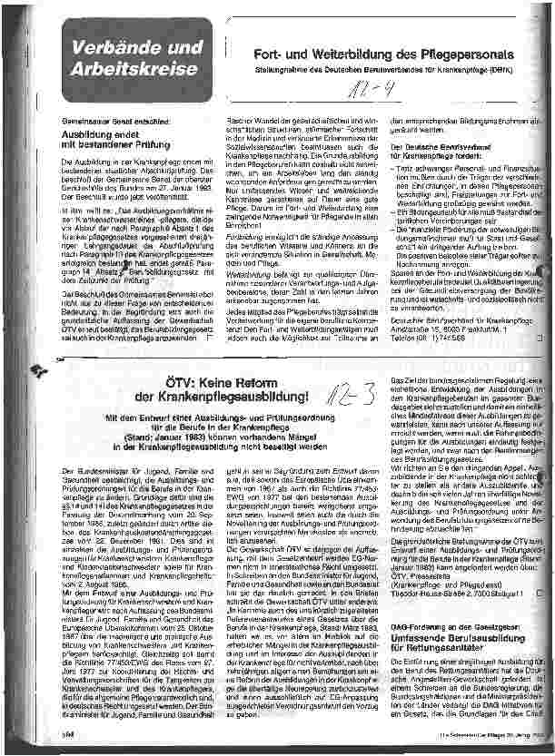 Vorschauseite 1: Fortund Weiterbildung des Pflegepersonals