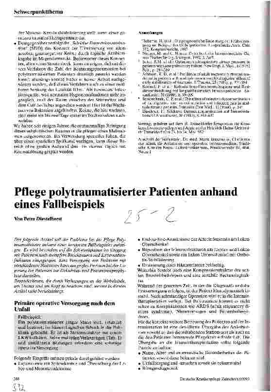 Vorschauseite 1: Pflege polytraumatisierter Patienten anhand eines Fallbeispiels