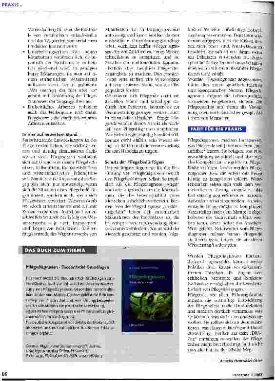 Vorschauseite 3: Einführung und Anwendung von Pflegediagnosen 1. Teil: Beweismaterial zur Leistungsberechnung