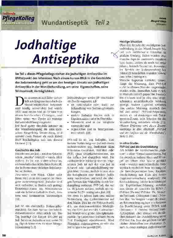 Vorschauseite 1: Jodhaltige Antiseptika Wundantiseptik Teil 2
