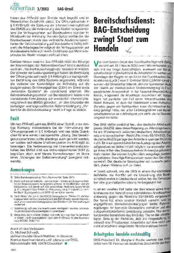 Vorschauseite 1: Bereitschaftsdienst: BAG-Entscheidung zwingt Staat zum Handeln