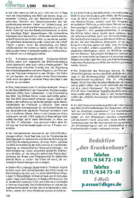 Vorschauseite 3: Bereitschaftsdienst: BAG-Entscheidung zwingt Staat zum Handeln