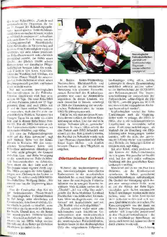 Vorschauseite 2: Die Realität wird nicht abgebildet DRGs für die neurologische Frührehabilitation