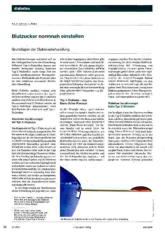 Vorschauseite 1: Blutzucker normnah einstellen