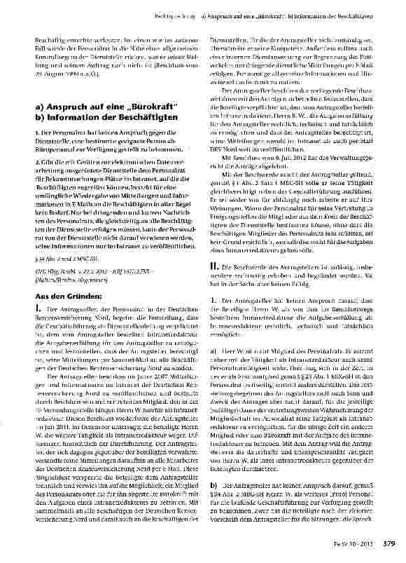 Vorschauseite 3: Das Informationsrecht des Personalrats