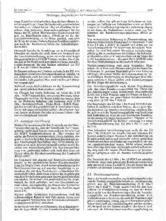 Vorschauseite 2: Ansprüche aus der Familienkrankenver-Sicherung unter besonderer Berücksichtigung der Leistungen für behinderte Menschen