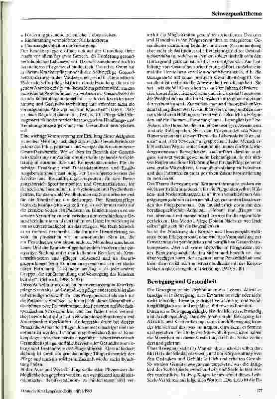 Vorschauseite 2: Körperund Bewegungsbildung - Bestandteile der Gesundheitspflege