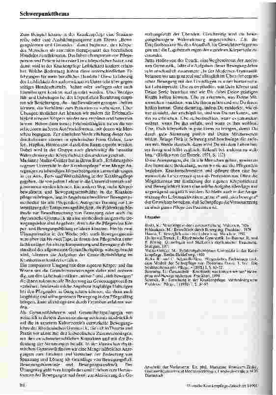 Vorschauseite 5: Körperund Bewegungsbildung - Bestandteile der Gesundheitspflege