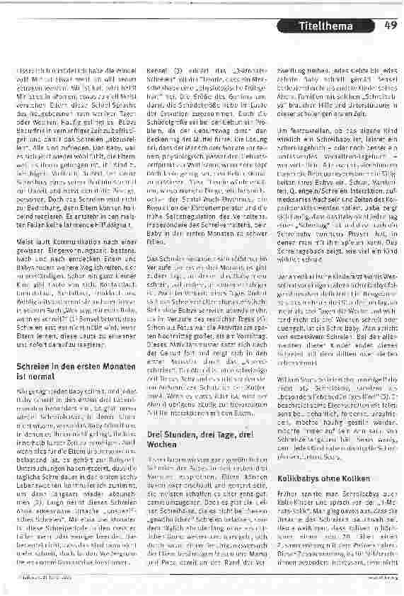 Vorschauseite 2: Kleiner Schreihals mit besonderen BedürfnissenEltern von Schreibabys brauchen liebevolle Unterstützung