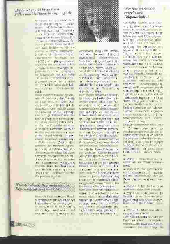 Vorschauseite 2: Zu Sonderentgelten, Fallpauschalen und zu falschen Propheten Krankenversorgung im Jahr 2000: Düstere Aussichten