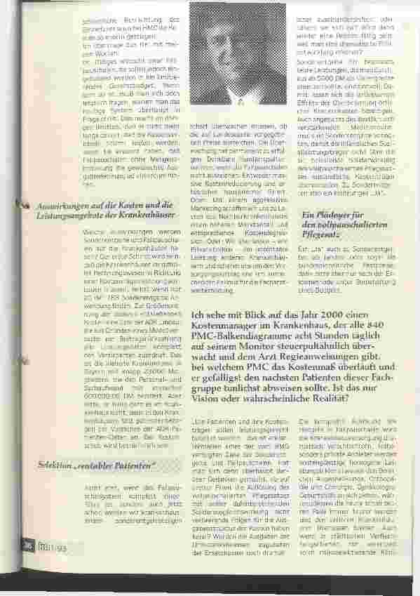 Vorschauseite 6: Zu Sonderentgelten, Fallpauschalen und zu falschen Propheten Krankenversorgung im Jahr 2000: Düstere Aussichten