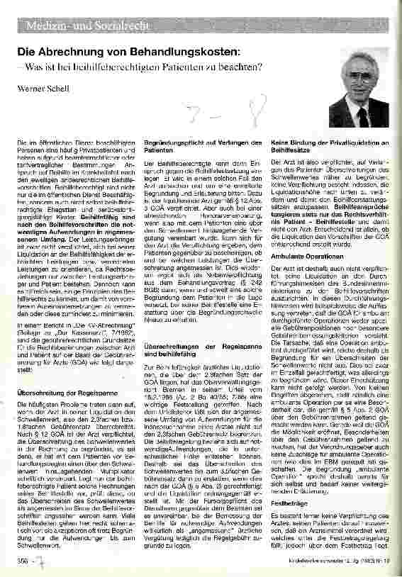 Vorschauseite 1: Die Abrechnung von Behandlungskosten Was ist bei beihilfeberechtigten Patienten zu beachten?