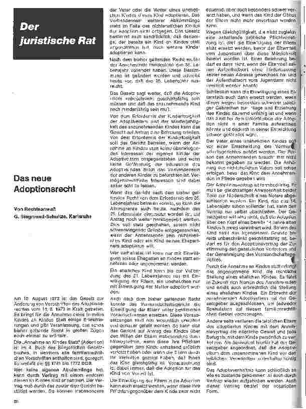 Vorschauseite 1: Das neue Adoptivrecht