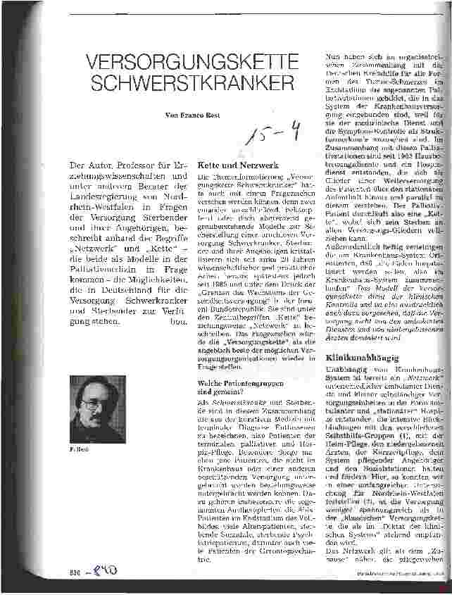 Vorschauseite 1: Versorgungskette Schwerstkranker