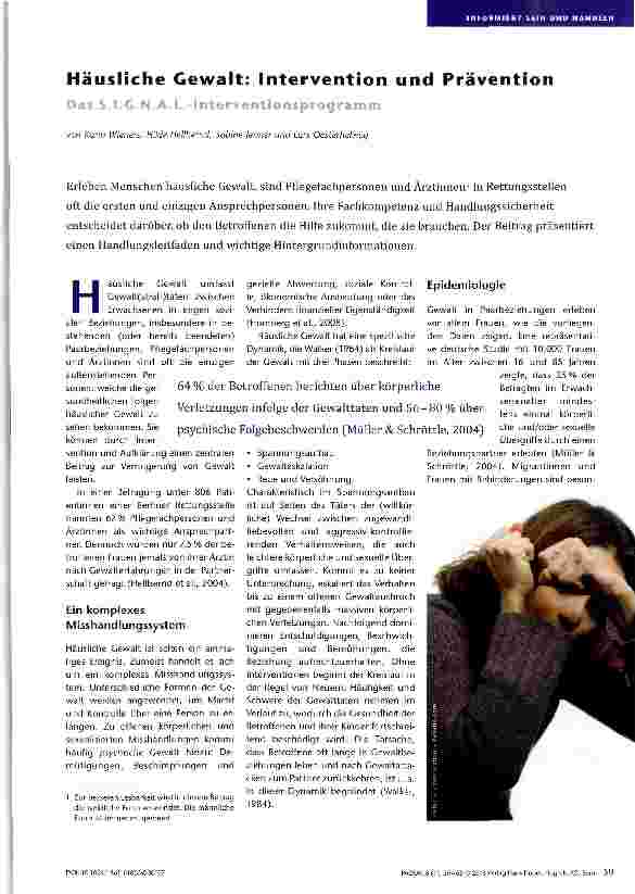 Vorschauseite 1: Häusliche Gewalt: Intervention und Prävention