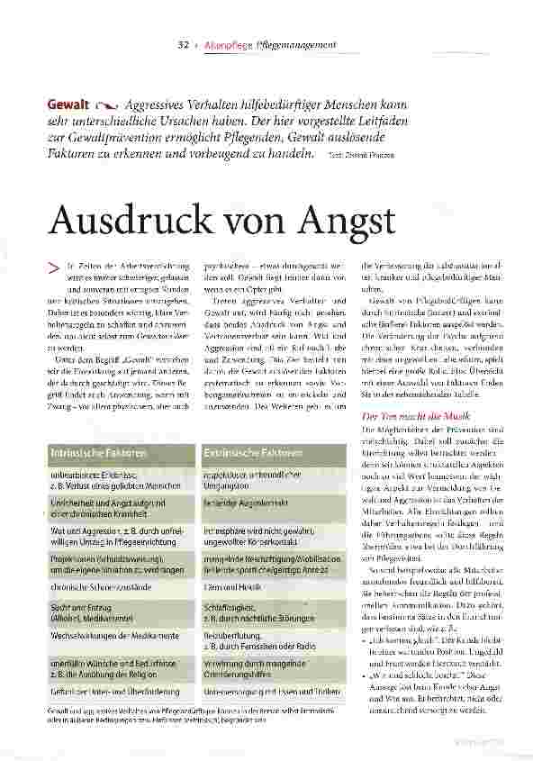 Vorschauseite 1: Ausdruck von Angst