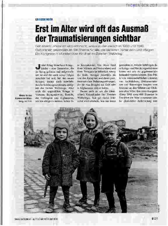 Vorschauseite 1: Erst im Alter wird oft das Ausmaß der Traumatisierungen sichtbar