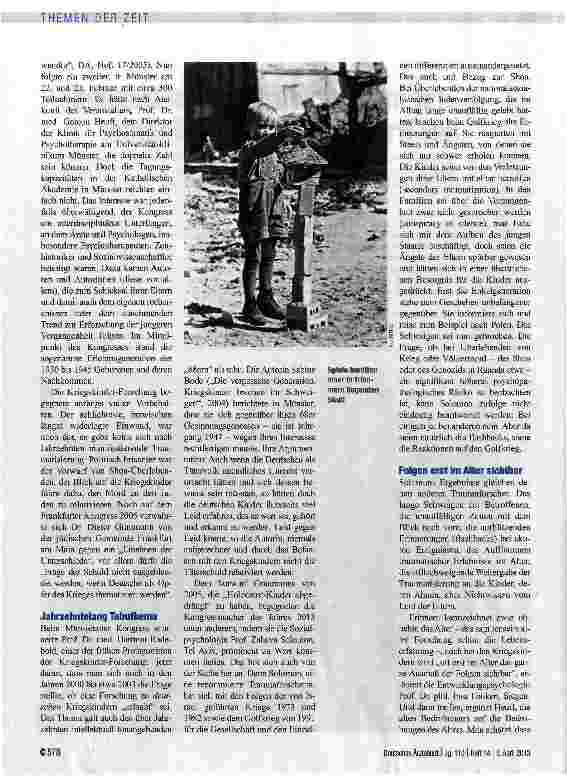 Vorschauseite 2: Erst im Alter wird oft das Ausmaß der Traumatisierungen sichtbar