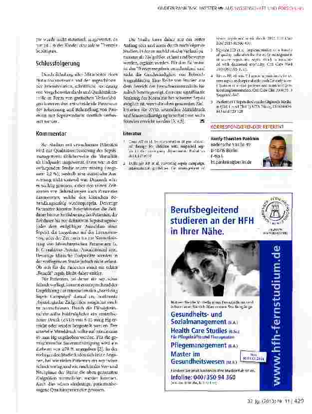 Vorschauseite 3: Sepsis in der Pädiatrie