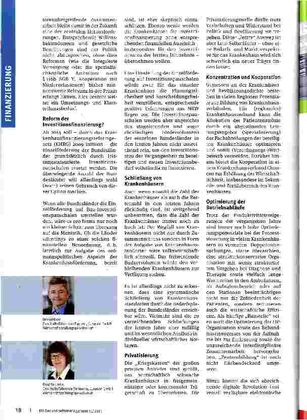 Vorschauseite 2: Das Dilemma der Krankenhausfinanzierung