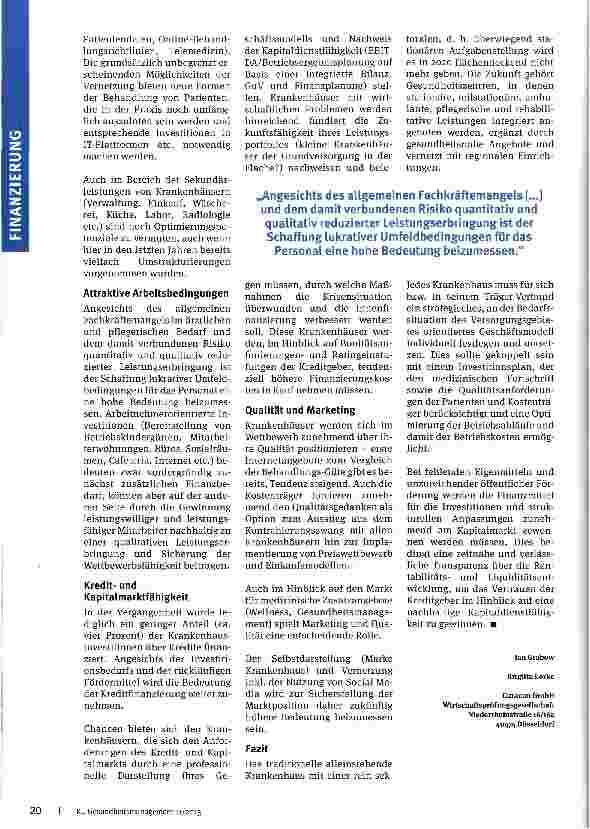 Vorschauseite 3: Das Dilemma der Krankenhausfinanzierung