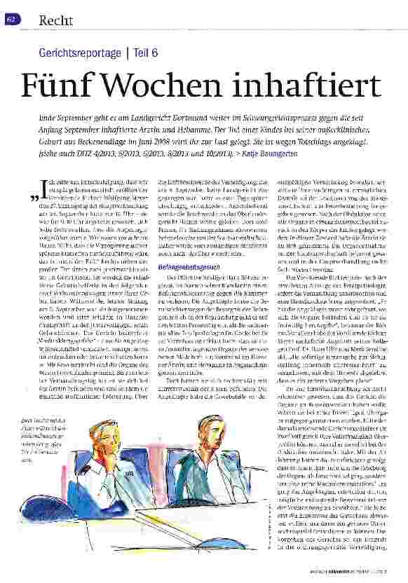 Vorschauseite 1: Gerichtsreportage I Teil 6 Fünf Wochen inhaftiert