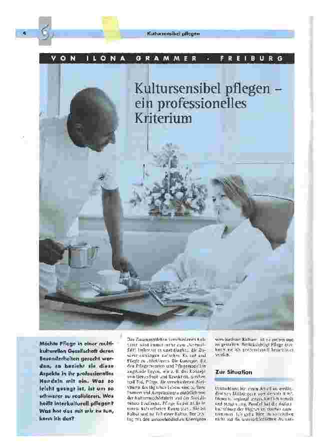 Vorschauseite 1: Kultursensibel pflegen ein professionelles Kriterium