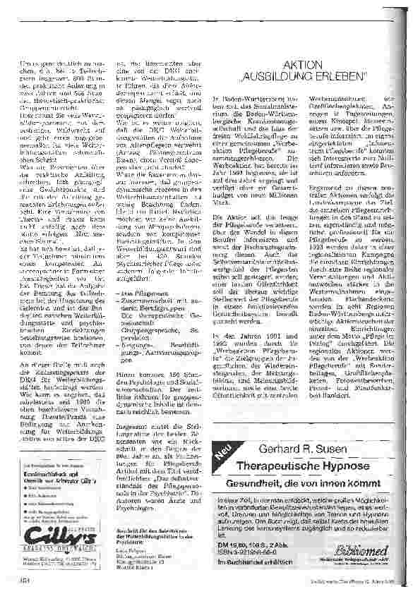 Vorschauseite 2: Zum Entwurf für ein einheitliches Weiterbildungsgesetz für psychiatrische Pflege