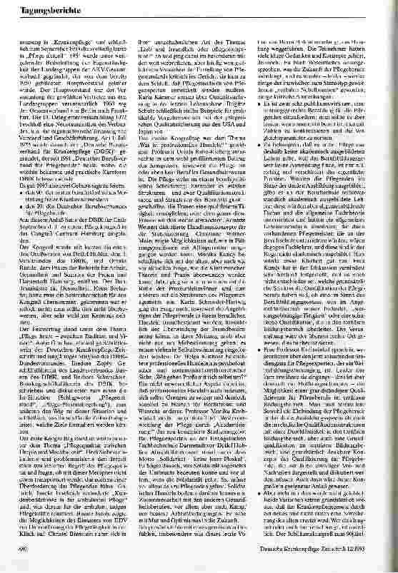 Vorschauseite 2: Mit der Pflege in die Zukunft - Professionalität und Qualität Pflegekongreß vom 29.-30.9.93 in Hamburg