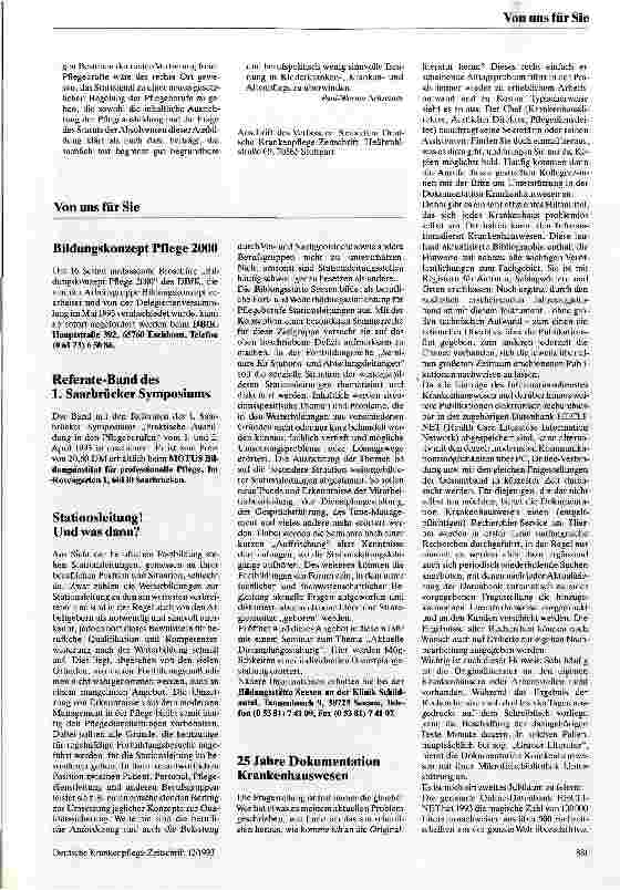 Vorschauseite 3: Mit der Pflege in die Zukunft - Professionalität und Qualität Pflegekongreß vom 29.-30.9.93 in Hamburg