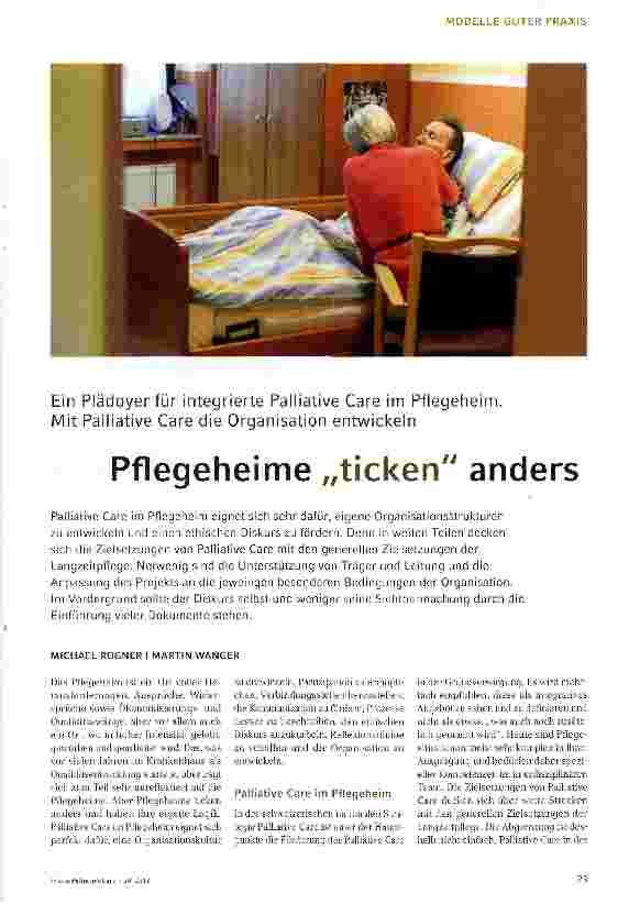 Vorschauseite 1: Pflegeheime „ticken anders