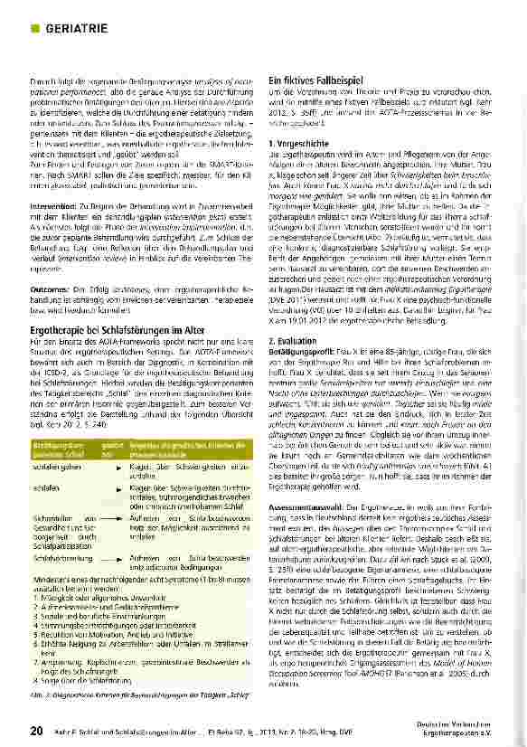 Vorschauseite 3: Schlaf und Schlafstörungen im Alter als Handlungsfeld der Ergotherapie