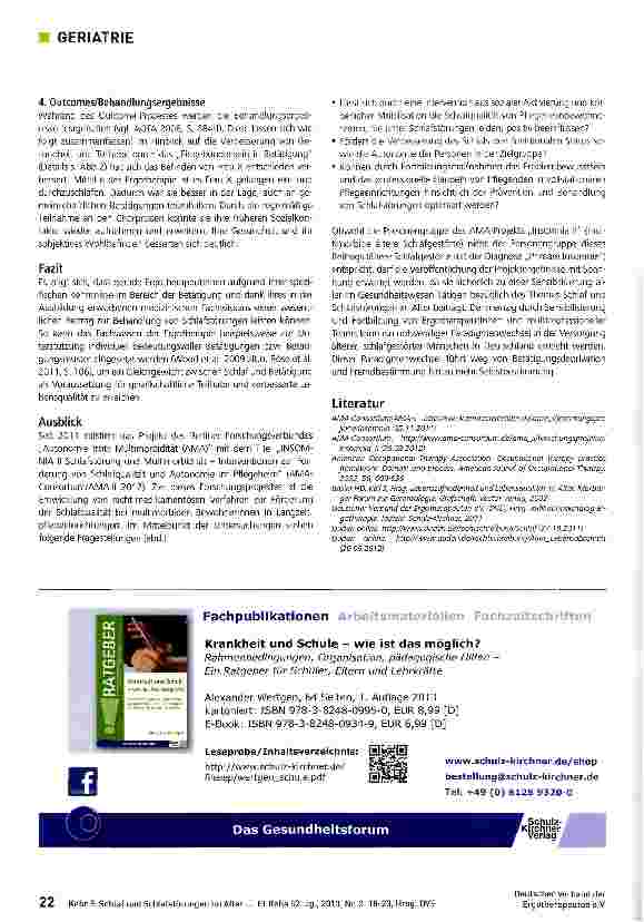 Vorschauseite 5: Schlaf und Schlafstörungen im Alter als Handlungsfeld der Ergotherapie