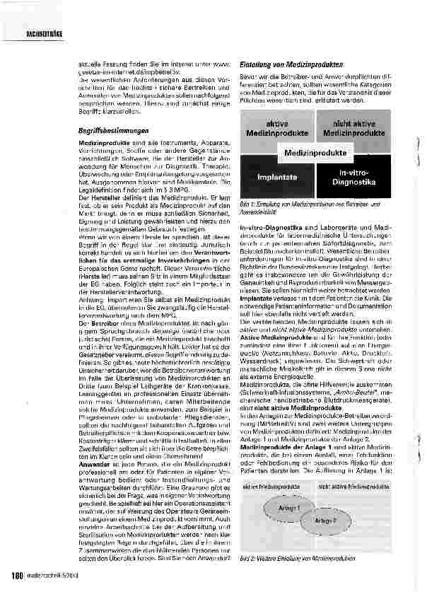Vorschauseite 2: Medizinprodukte sicher betreiben und anwenden