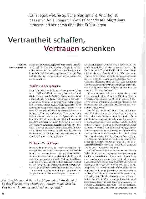 Vorschauseite 1: Vertrautheit schaffen, Vertrauen schenken