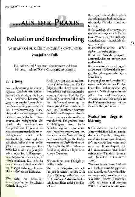 Vorschauseite 1: Evaluation und Benchmarking Verfahren für Bildungseinrichtungen