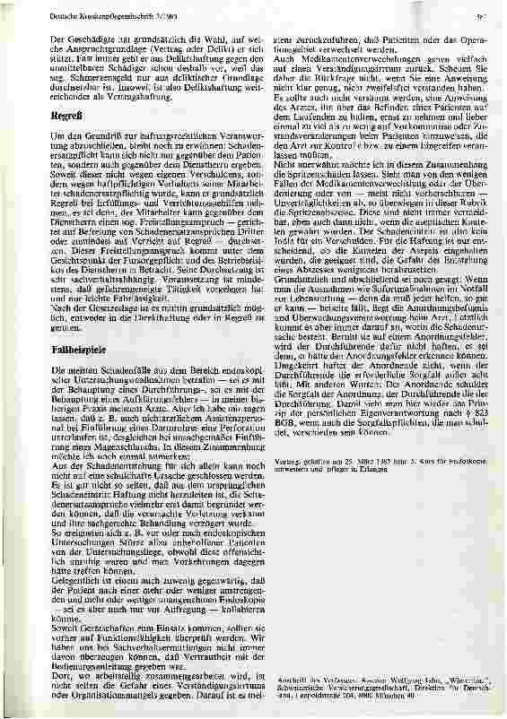 Vorschauseite 2: Personalhaftung auch für Endoskopisches Assistenzpersonal
