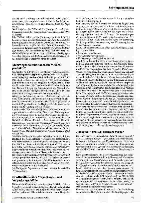 Vorschauseite 3: Die Vermeidung von Krankenhausabfällen aus der Sicht der Hersteller