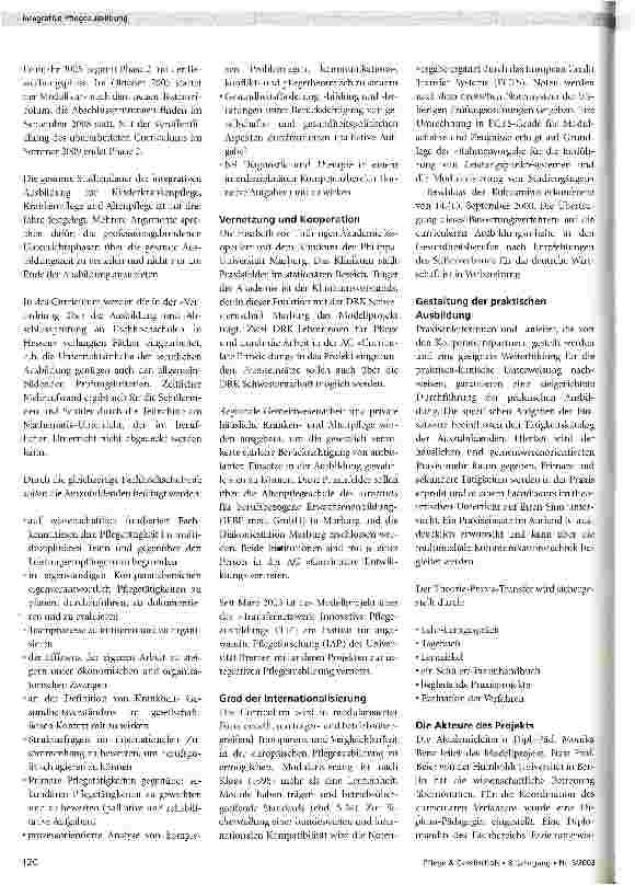 Vorschauseite 3: Integrative Ausbildung für Pflegefachberufe mit gleichzeitiger Vorbereitung auf die Fachhochschulreife