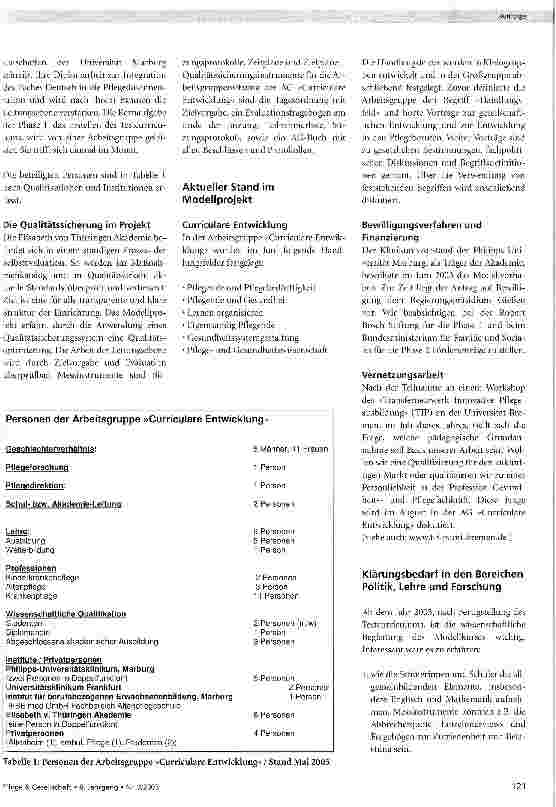 Vorschauseite 4: Integrative Ausbildung für Pflegefachberufe mit gleichzeitiger Vorbereitung auf die Fachhochschulreife