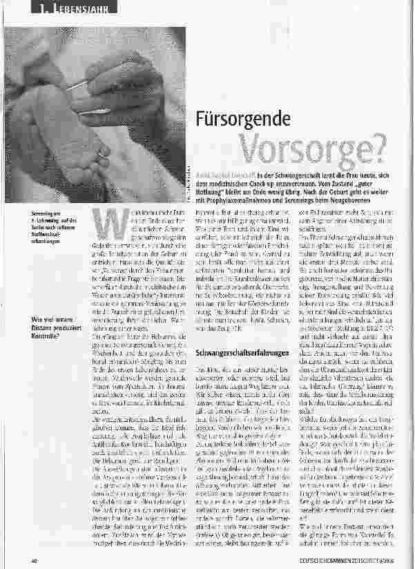 Vorschauseite 1: Fürsorgende Vorsorge