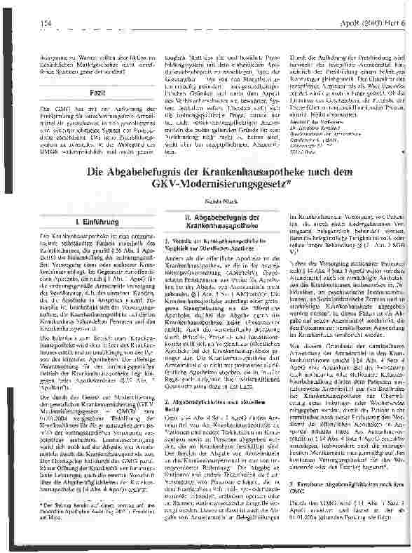 Vorschauseite 3: Die Preisbildung von apothekenpflichtigen, nicht verschreibungspflichtigen Arzneimitteln nach dem GMG