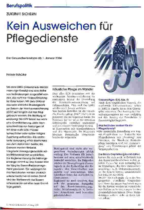 Vorschauseite 1: Kein Ausweichen für Pflegedienste